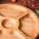 Менажница деревянная "Круглая", с разделочной доской, d-20 см, массив дуба - Фото 4