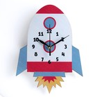 Часы настенные, серия: Детские, "Ракета", дискретный ход , микс - фото 8500580
