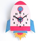 Часы настенные, серия: Детские, "Ракета", дискретный ход , микс - фото 8500581