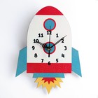 Часы настенные, серия: Детские, "Ракета", дискретный ход , микс - фото 8500582
