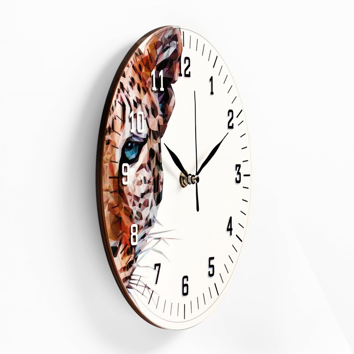 Часы настенные "Леопард", дискретный ход, d-23.5 см - фото 1905738866