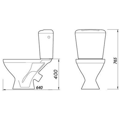 Унитаз компакт ЛЗСФ «Оптима Стандарт», нижняя подводка, сиденье, кнопка хром