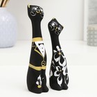Набор фигурок керамика «Love Коты», 2 шт., чёрные, 4×5×17.5 см - Фото 1