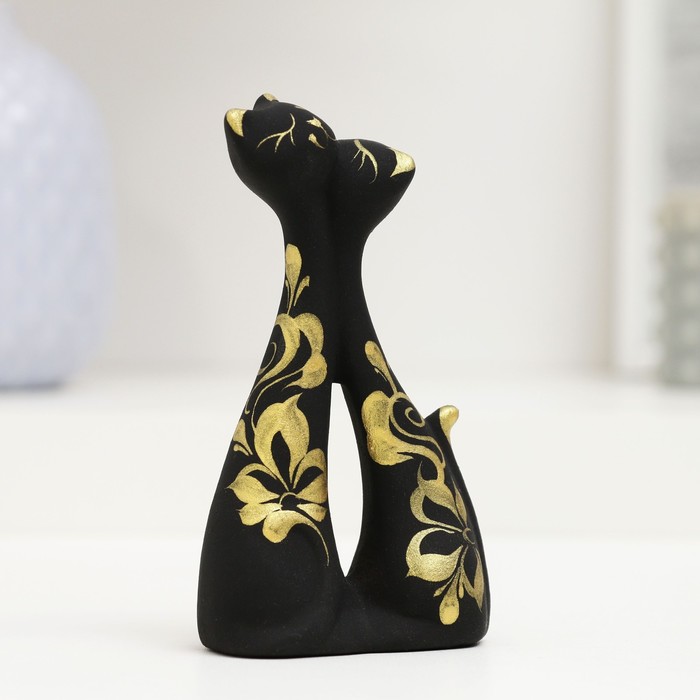 Фигура "Коты влюбленные" черные 3х6х11см - Фото 1