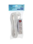 Удлинитель Luazon Lighting, 3 розетки, 10 м, 6 А, 1300 Вт, 3×0.75 мм2, с заземлением, с выключателем, белый - Фото 4
