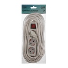 Удлинитель Luazon Lighting, 3 розетки, 10 м, 6 А, 1300 Вт, 3×0.75 мм2, с заземлением, с выключателем, белый  (артикул 5187790)  большой выбор товаров оптом и в розницу по низким ценам с доставкой