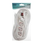 Удлинитель Luazon Lighting, 4 розетки, 10 м, 10 А, 1300 Вт, 3х0.75 мм2, с з/к, с выкл., Б - фото 51320099