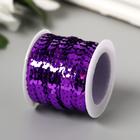 Нить из пайеток на бобине "Цветочки фиолетовые" намотка 5 метров d-0,5 см - фото 9163975