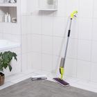 Швабра для мытья пола с распылителем Доляна, насадка из микрофибры 38×10 см, дополнительная насадка для мойки стёкол, ручка 120 см - Фото 5