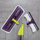 Швабра для мытья пола с распылителем Доляна, насадка из микрофибры 38×10 см, дополнительная насадка для мойки стёкол, ручка 120 см - Фото 2