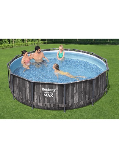 Бассейн каркасный Steel Pro Max, 366×100 см, фильтр-насос, лестница, круглый, 5614X Bestway