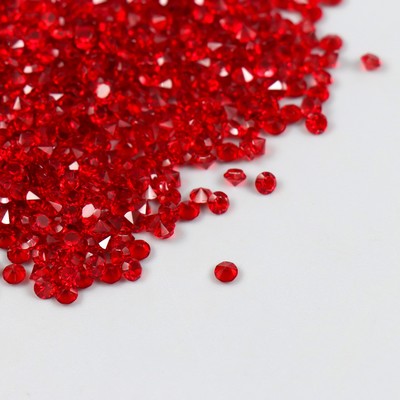 Декор для творчества пластик "Кристаллы бордо" набор 20 гр d=0,4 см