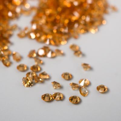 Декор для творчества пластик "Кристаллы золотая карамель" набор 20 гр d=0,4 см