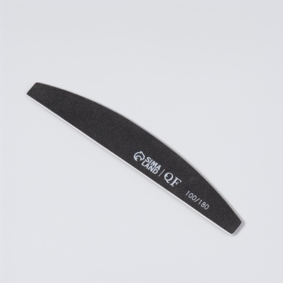 Пилка для ногтей, лодочка, 100/180 грит, 18 см, чёрная