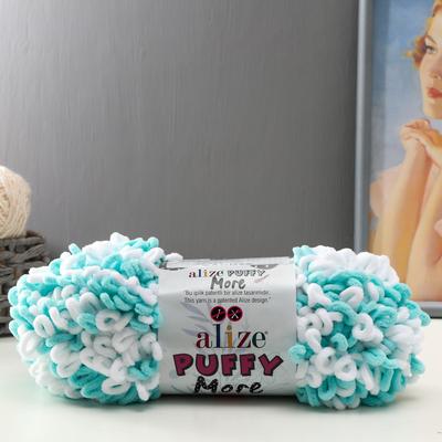 Плюшевая пряжа для вязания спицами, крючком ALIZE Puffy more, 100 % микрополиэстер, 11.5 м/150 г, (6269)