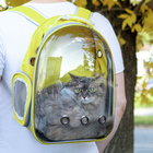 Рюкзак для переноски животных, прозрачный, 31 х 28 х 42 см, жёлтый - фото 6377771