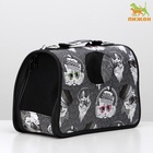 Сумка - переноска каркасная «Зимние коты», размер S, 37.5×17×22 см - Фото 4