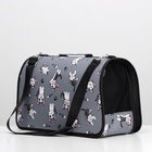 Сумка-переноска каркасная «Играющие котики», размер M, 40×21×27 см, серая - Фото 8