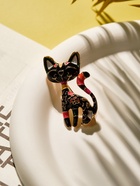 Брошь «Кошка» расписная, цвет чёрный в золоте - Фото 3
