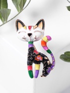 Брошь «Кошка» расписная, цветная в золоте - Фото 6