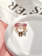 Брошь «Девочка в шляпке», цветная в золоте - Фото 4