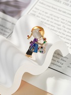 Брошь «Девочка художник», цветная в золоте - Фото 4