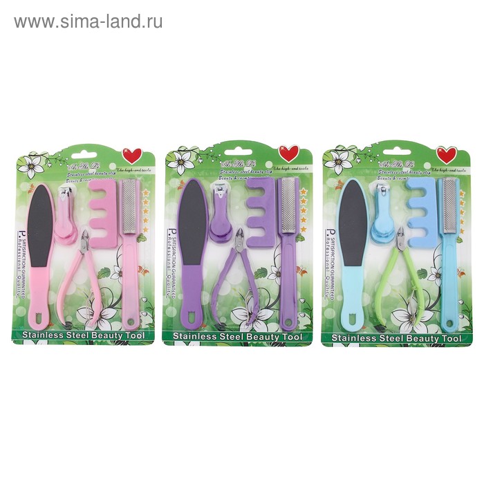 Набор для педикюра, 5 предметов, цвет МИКС - Фото 1