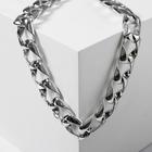 Колье «Цепь гранж» квадратное плетение, цвет глянцевое серебро, 50 см - Фото 2