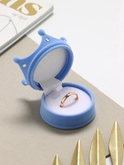 Футляр под серьги, кулон, кольцо «Корона», бархатный, 5.5×5.5×4.5 см, голубой - Фото 2