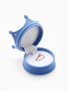 Футляр под серьги, кулон, кольцо «Корона», бархатный, 5.5×5.5×4.5 см, голубой - Фото 3