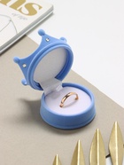 Футляр под серьги, кулон, кольцо «Корона», бархатный, 5.5×5.5×4.5 см, голубой - Фото 6