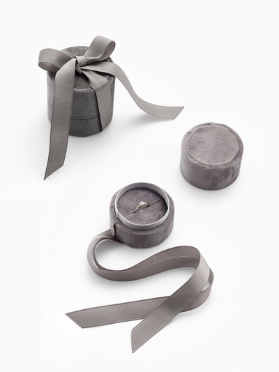 Футляр под серьги, кольцо «Сюрприз», корейский бархат, 5.8×5.3 см, серый