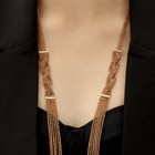 Набор 2 предмета: серьги, колье «Лёд» косичка, цвет золото, 80 см - Фото 3