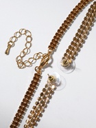 Набор 2 предмета: серьги, колье «Лёд» косичка, цвет золото, 80 см - Фото 4