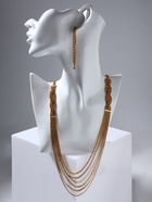 Набор 2 предмета: серьги, колье «Лёд» косичка, цвет золото, 80 см - Фото 5