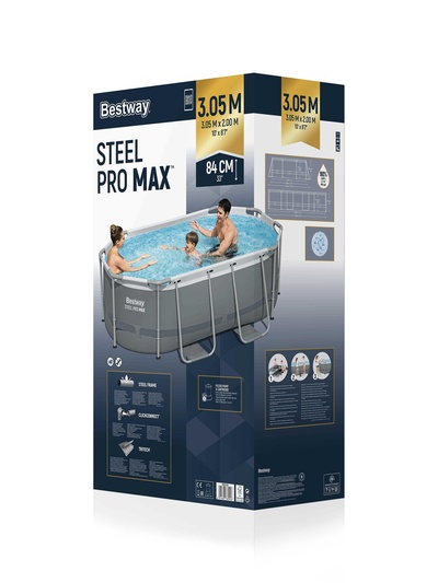 Бассейн каркасный Power Steel, 305×200×84 см, фильтр-насос, 5614А Bestway
