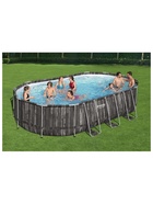 Бассейн каркасный Bestway Power Steel 5611R, 610×366×122 см, фильтр-насос, лестница, тент, диспенсер - фото 22687073
