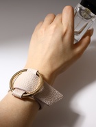 Браслет кожа "Помпеи" захват, цвет светло-бежевый в золоте, 24 см - фото 809170497