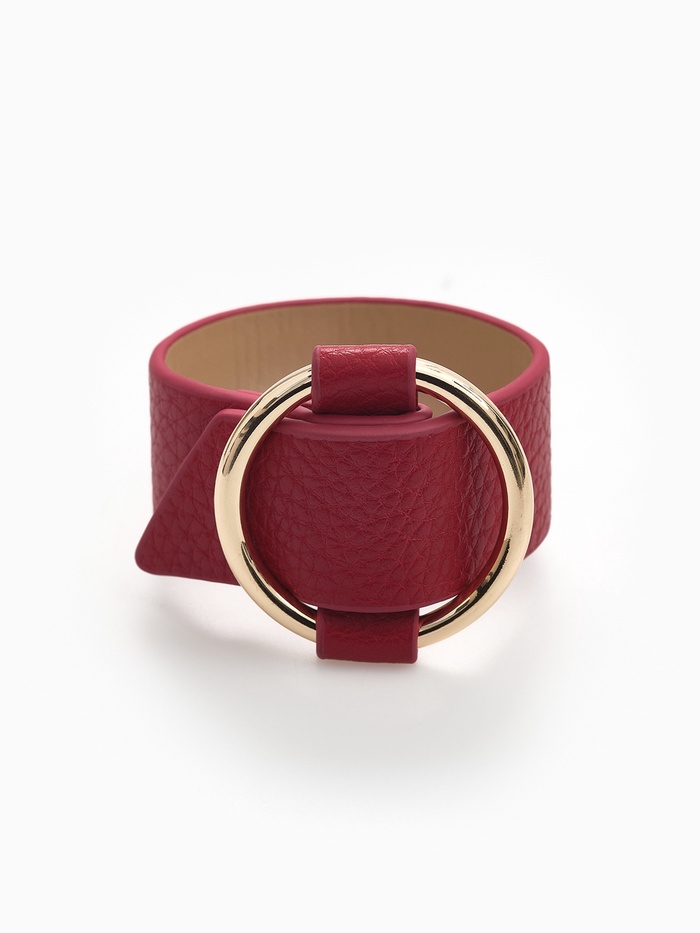 Браслет кожа «Помпеи» захват, цвет бордовый в золоте, 24 см - Фото 1