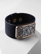 Браслет кожа "Помпеи" стразы, цвет бело-чёрный в золоте, 21 см - фото 809272153