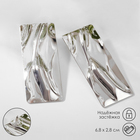 Серьги металл «Атмосфера» прямоугольник, цвет серебро - Фото 6