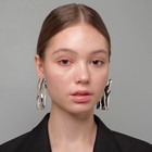 Серьги металл «Атмосфера» прямоугольник, цвет серебро - Фото 5