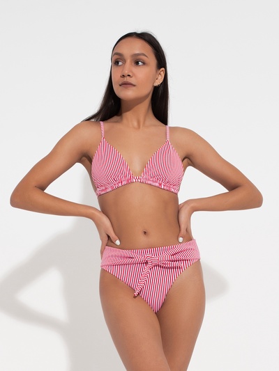 Купальник раздельный женский MINAKU Stripe, размер 42, красный