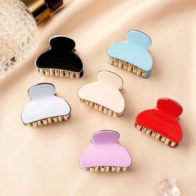 Крабик для волос «Шёлк», однотонный, 4×2.5 см, МИКС