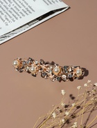 Заколка-автомат для волос «Джоззи», жемчуг листочки, 9 см, золото - Фото 2