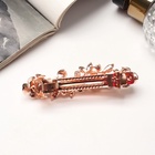 Заколка-автомат для волос «Джоззи», жемчуг листочки, 9 см, золото (комплект 2 шт) - фото 50720745