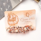 Заколка-автомат для волос «Джоззи», жемчуг листочки, 9 см, золото - Фото 7