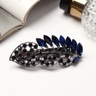 Заколка - автомат для волос «Синий туман», драгоценный листок, 9 см - Фото 2