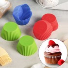 Набор силиконовых форм для выпечки Доляна «Риб. Круг», 7х4 см, 6 шт, цвет МИКС - Фото 1