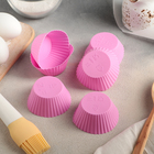 Набор силиконовых форм для выпечки Доляна «Риб. Круг», 7х4 см, 6 шт, цвет МИКС - Фото 6